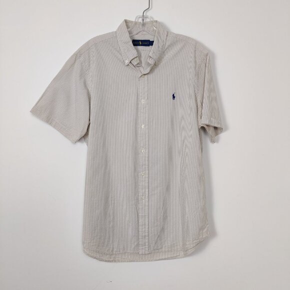 Ralph Lauren Men's Button Down Shirt Striped Old Money Quiet Luxury Size Large - Picture 1 of 7